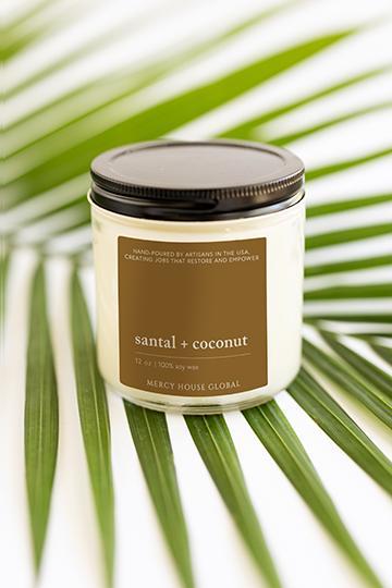 Santal + Coconut Candle | 12 oz Glass Jar
