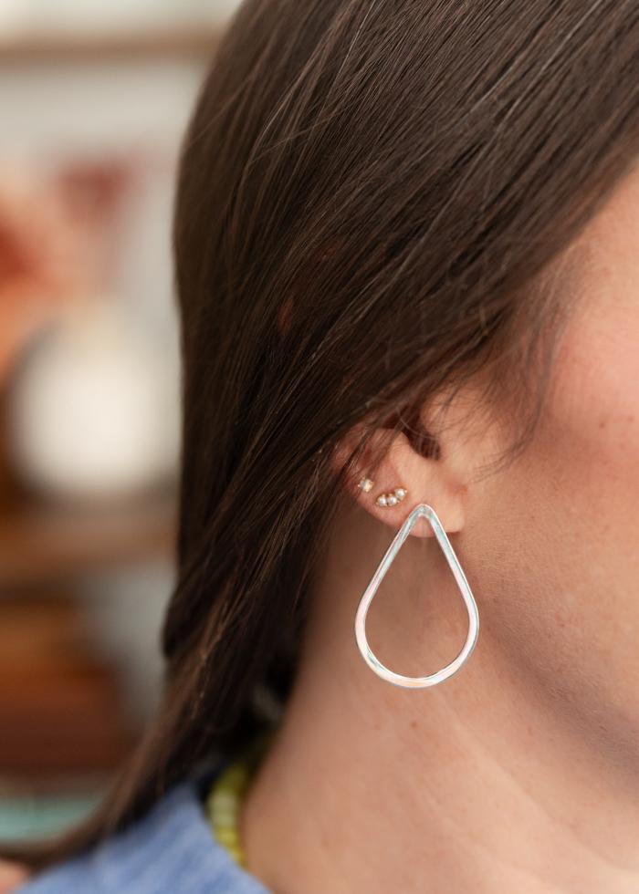 Teardrop Stud Earrings | Silver - Mercy House Global