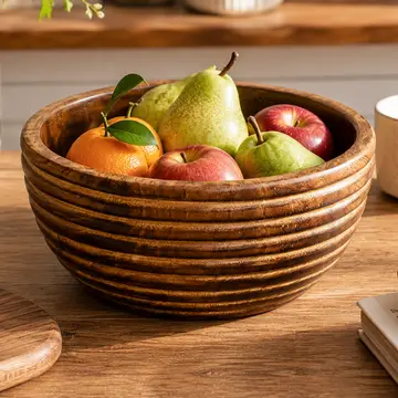 Mela Artisans Darma Valley Mango Wood Serving Bowl