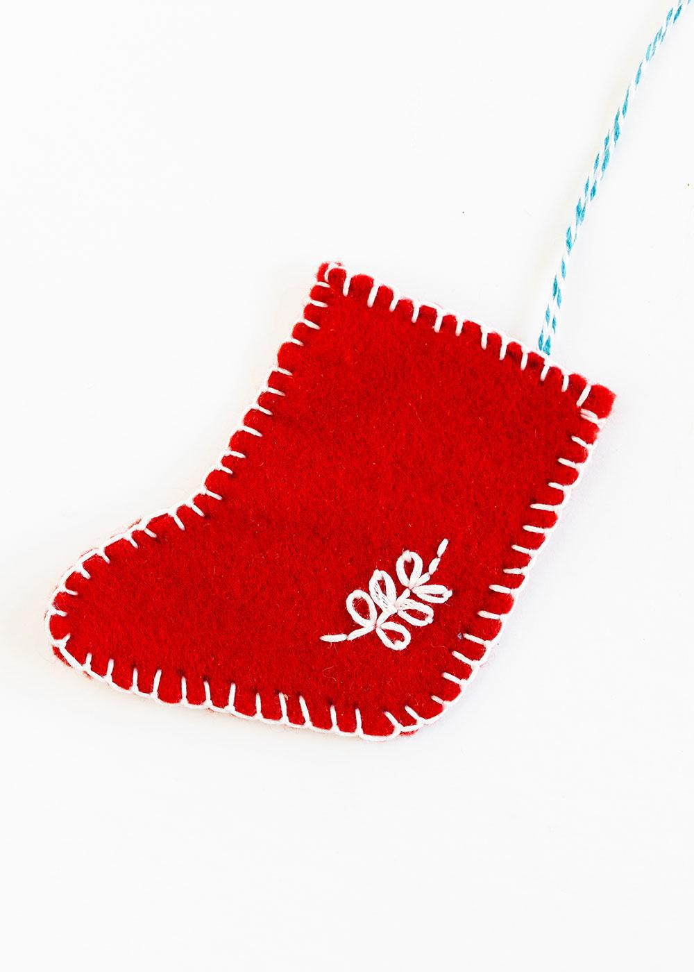 Felt stocking gift card holder