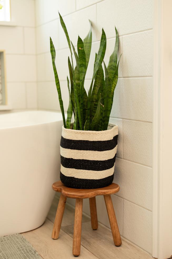 Black + Natural Sisal Basket