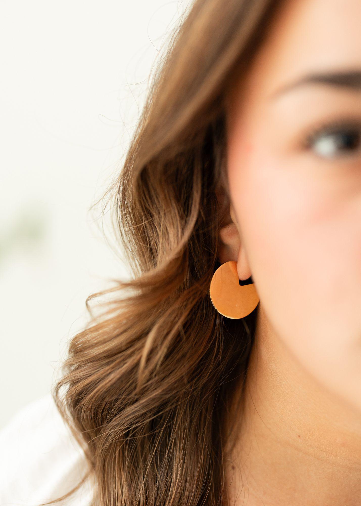 Gold Modern Disc Earrings