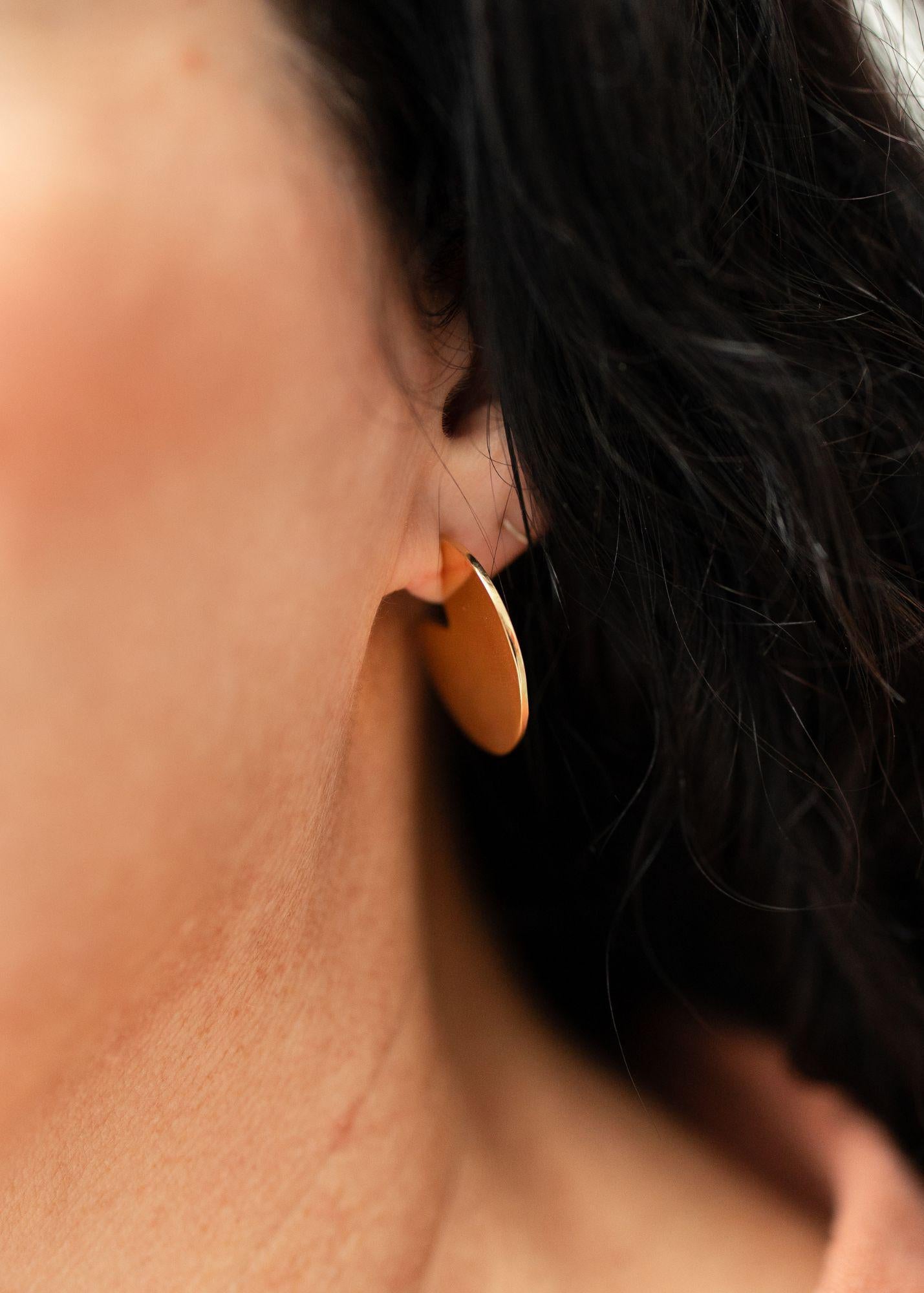 Gold Modern Disc Earrings